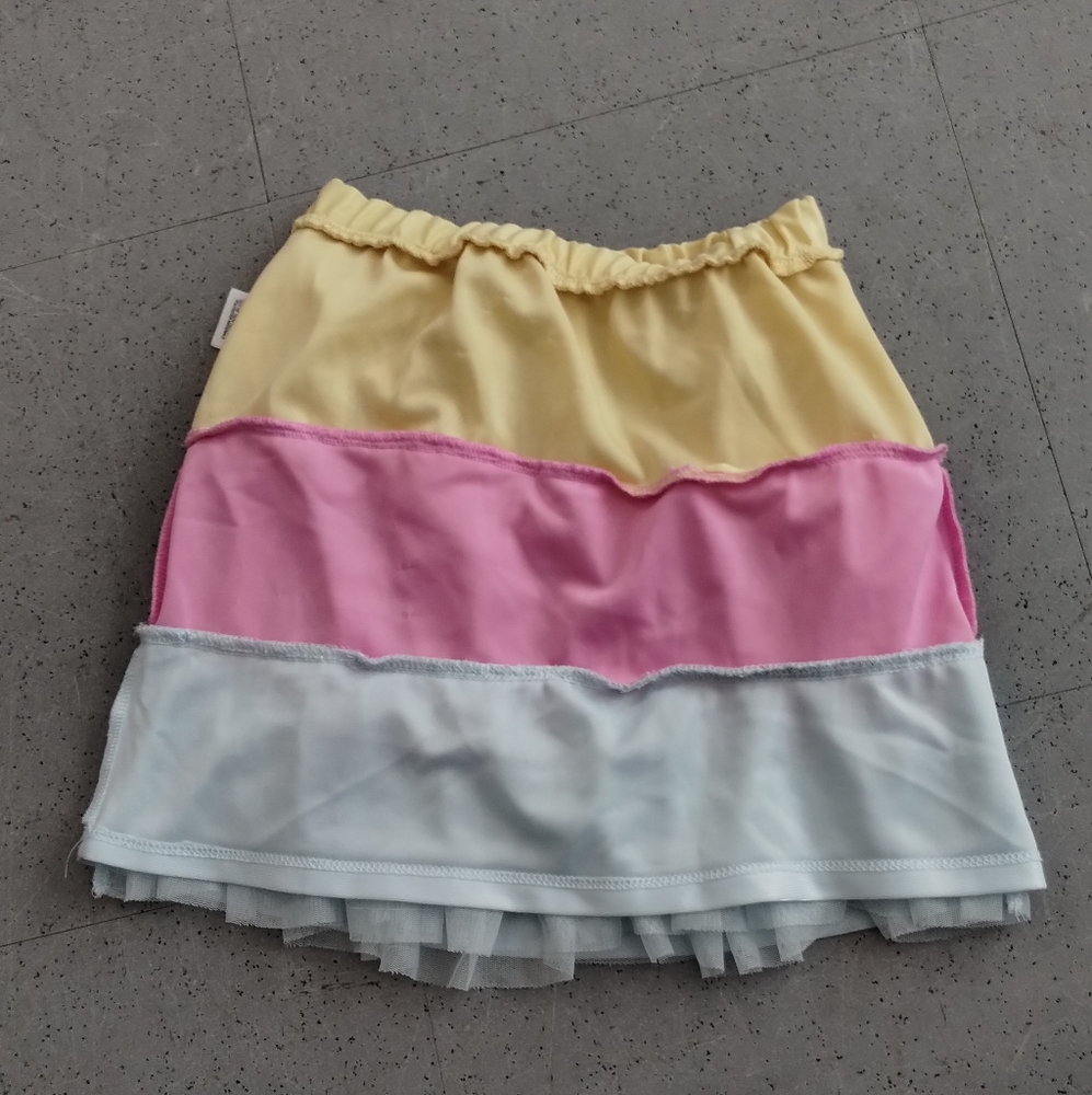 Way To Celebrate Girls Tiered Tutu Mesh Skirt, SZ girl S (6-6x) Yellow Pink Blue - Picture 5 of 16